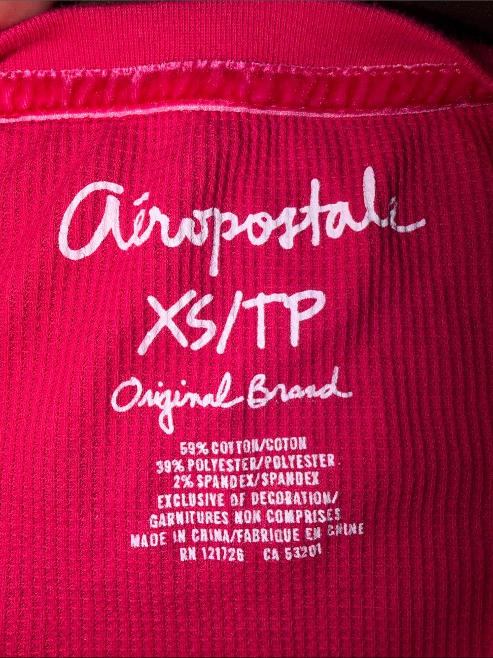 Aeropostale Pink Ribbed Long Sleeve Graphic Top - Picture 4 of 4